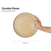 Ceramic Dinner Plates Set Of 6 Pieces, Beige Reactive | Ceramic Plates Set - Glossy Finish Plate Set | Ceramic Dinner Plates - Set Of 6 Plates For Dinner | Microwave Safe & Chip Resistant